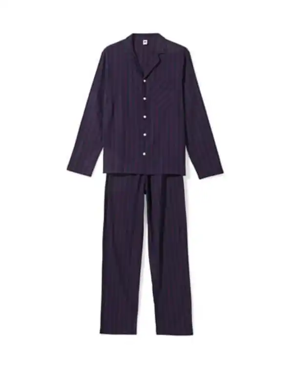 Bild 2 von Herrenpyjama Flanell, gestreift dunkelrot