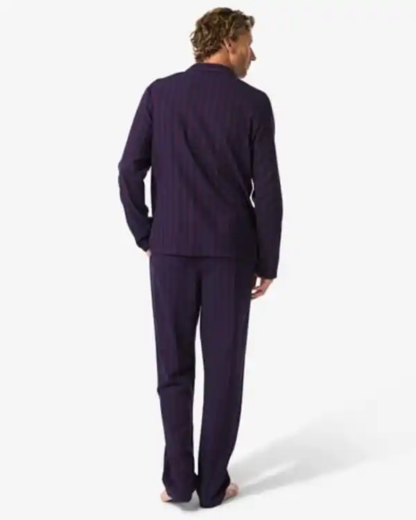 Bild 4 von Herrenpyjama Flanell, gestreift dunkelrot
