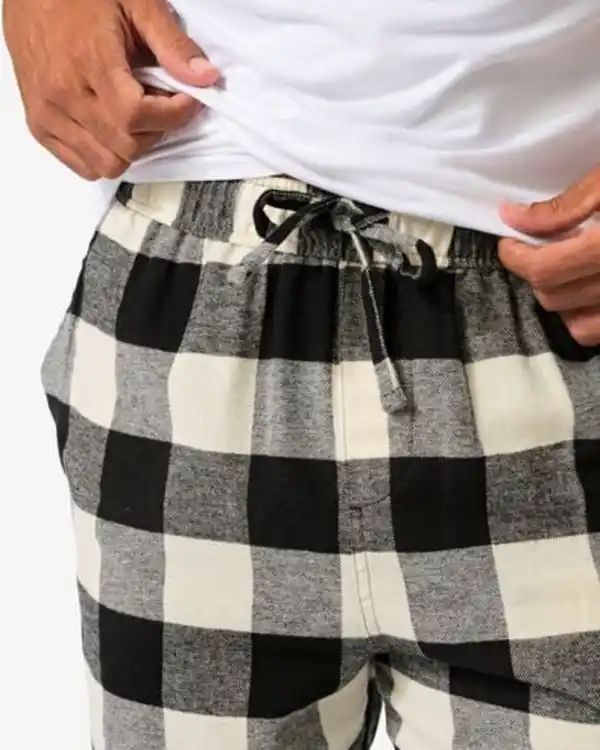 Bild 4 von Herren-Flanellpyjamahose kariert schwarz
