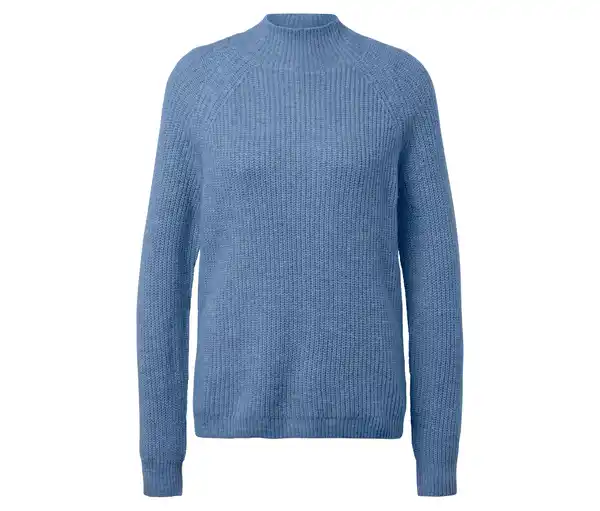 Bild 1 von Grobstrickpullover mit Stehkragen, blau