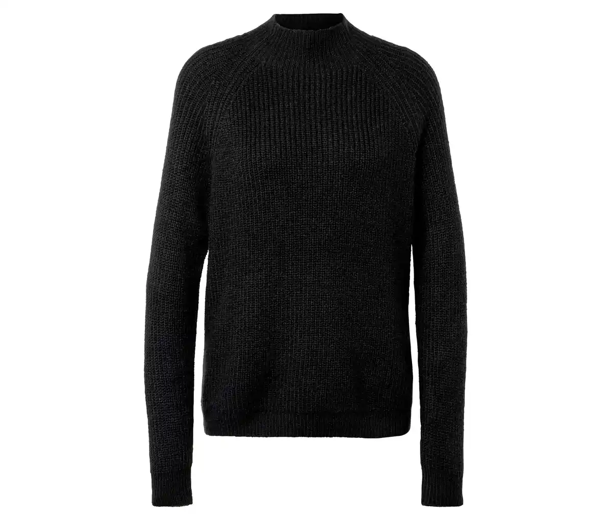 Bild 1 von Grobstrickpullover mit Stehkragen, schwarz