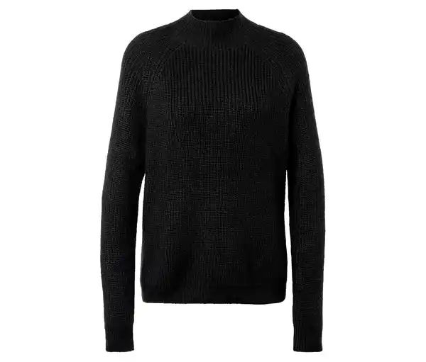 Bild 1 von Grobstrickpullover mit Stehkragen, schwarz