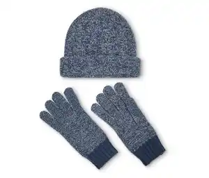 Kinder-Strickmütze und -Handschuhe, reflektierend