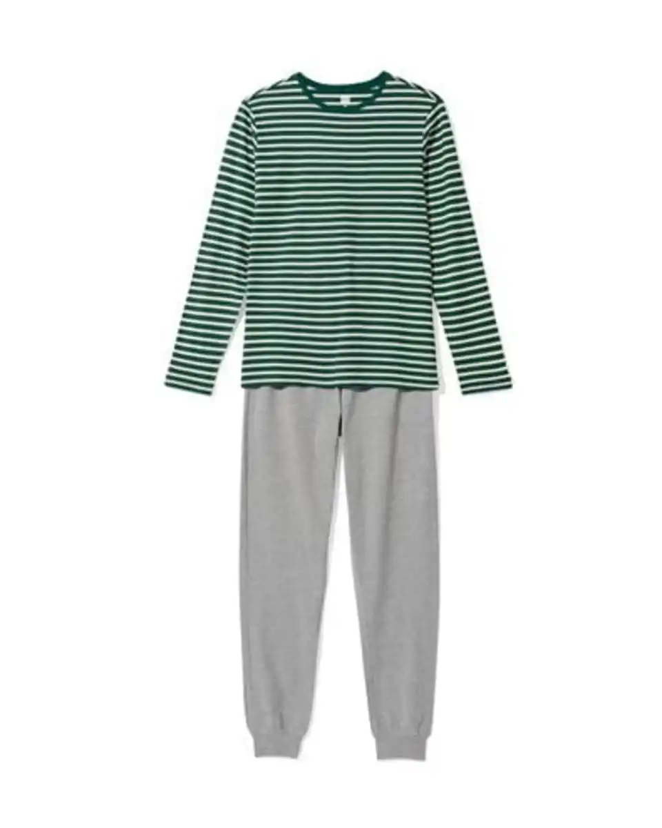 Bild 2 von Herrenpyjama, gestreift dunkelgrün