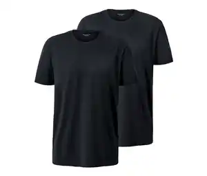 2 T-Shirts mit Rundhalsausschnitt, schwarz