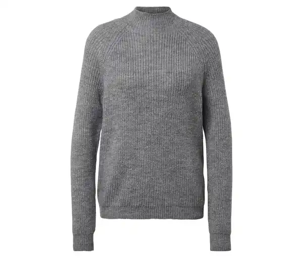 Bild 1 von Grobstrickpullover mit Stehkragen, grau