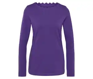 Shirt mit Wellenkante, lila