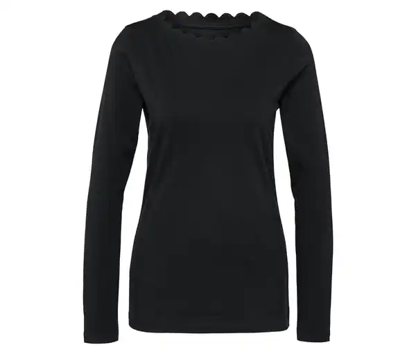 Bild 1 von Shirt mit Wellenkante, schwarz