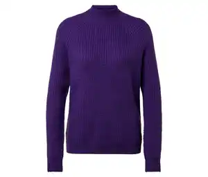 Grobstrickpullover mit Stehkragen, lila