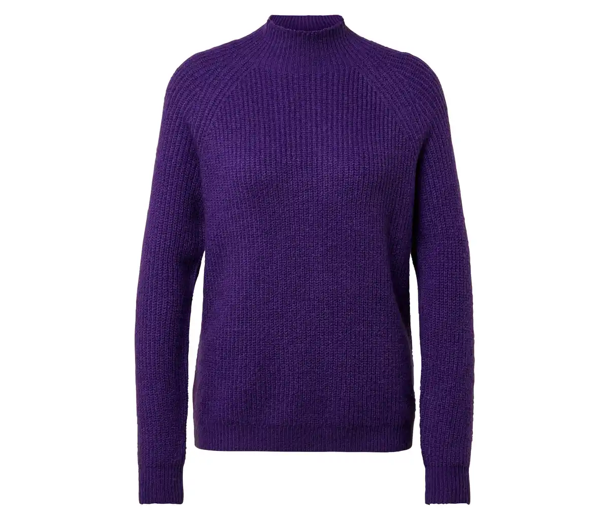 Bild 1 von Grobstrickpullover mit Stehkragen, lila
