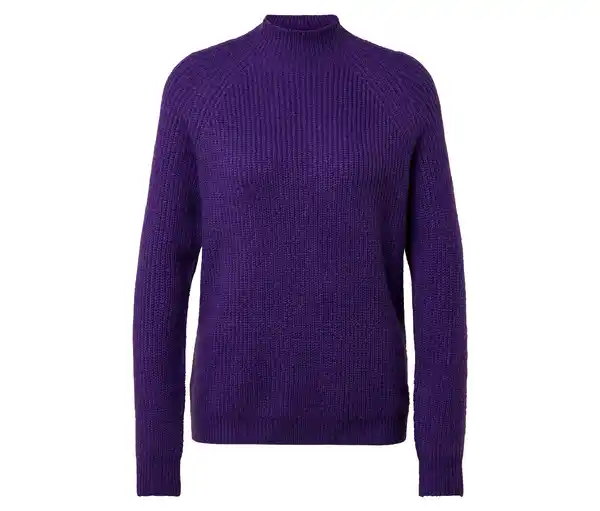 Bild 1 von Grobstrickpullover mit Stehkragen, lila