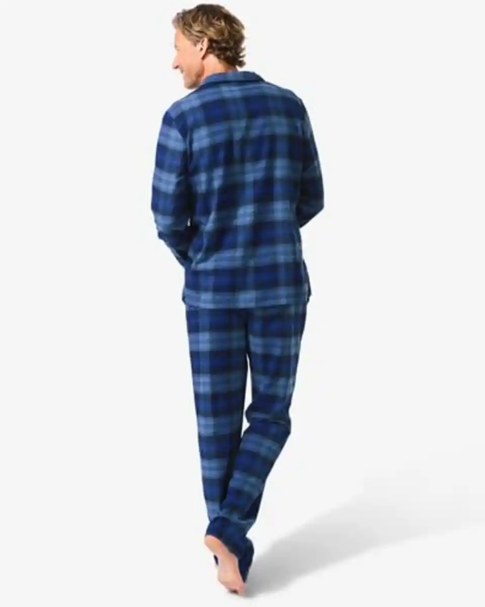 Bild 4 von Herrenpyjama aus Flanell, kariert blau