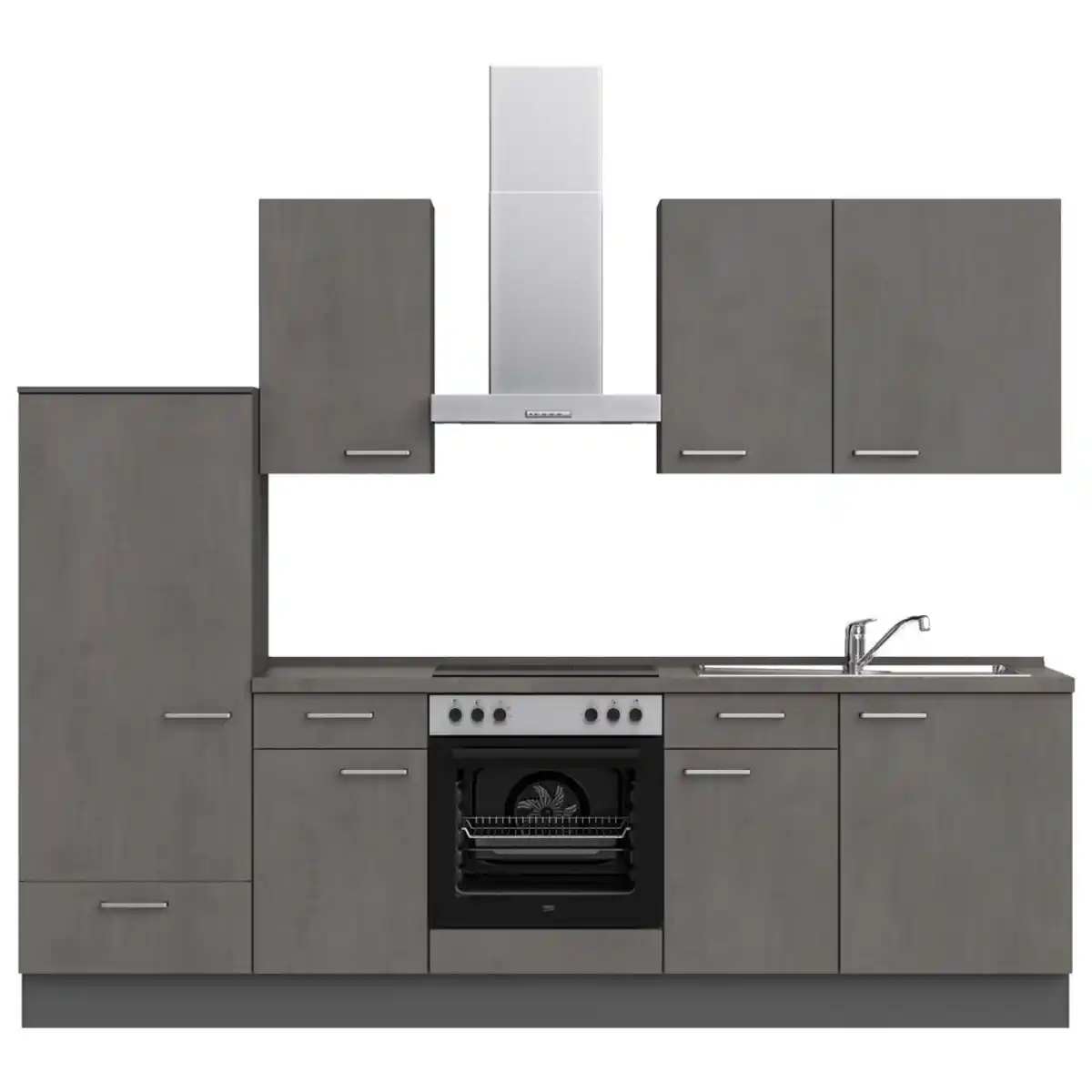 Bild 1 von Nobilia Küchenleerblock Riva, Schiefer, Metall, 3 Schubladen, nur wie online abgebildet bestellbar, 270 cm, Blauer Engel, Pefc, Goldenes M, Made in Germany, DGM-Klimapakt, seitenverkehrt erhältlich