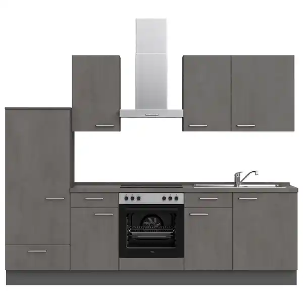 Bild 1 von Nobilia Küchenleerblock Riva, Schiefer, Metall, 3 Schubladen, nur wie online abgebildet bestellbar, 270 cm, Blauer Engel, Pefc, Goldenes M, Made in Germany, DGM-Klimapakt, seitenverkehrt erhältlich