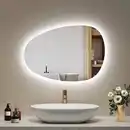 Bild 3 von Emke LED Badspiegel mit Anti-Beschlag 65 x 45 cm Asymmetrisch Spiegel mit 3 Dimmbare Lichtfarben
