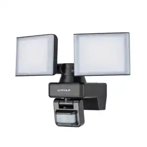 LUXULA LED Strahler Fluter 2x15W 3200lm 4000K Neutralweiß Bewegungsmelder 2 Köpfe IP54