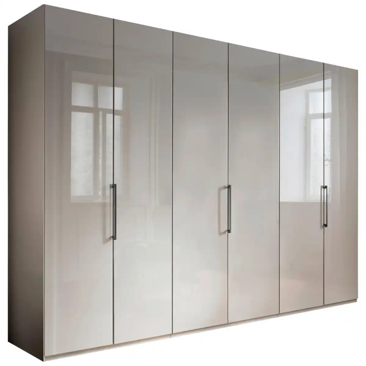 Bild 1 von Novel Falttürenschrank, Grau, Metall, 6 Fächer, 300x236x58 cm, Typenauswahl, Beimöbel erhältlich, in verschiedenen Holzarten Größen erhältlich, Schlafzimmer, Kleiderschränke, Falttürenschran