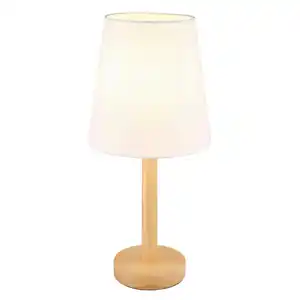 Globo Tischleuchte Joris, Weiß, Textil, rund,rund, 45 cm, CE, Wippschalter, Lampen & Leuchten, Innenbeleuchtung, Tischlampen