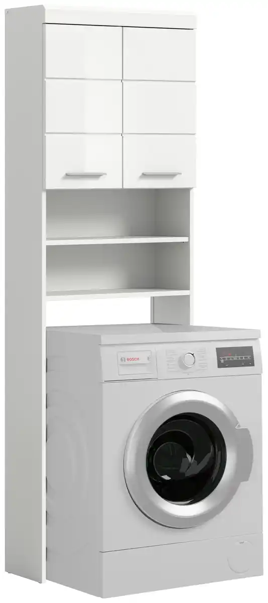 Bild 1 von Waschmaschinenschrank SCOUT Weiß/Hochglanz ca.63x191x24cm, Weiß Hochglanz