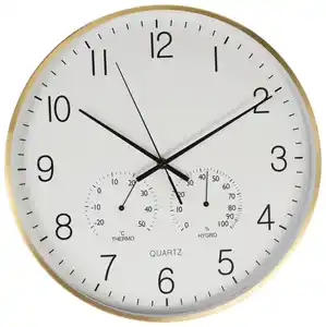 Wanduhr Aluminium Goldfarben Ø ca. 38cm, Goldfarben