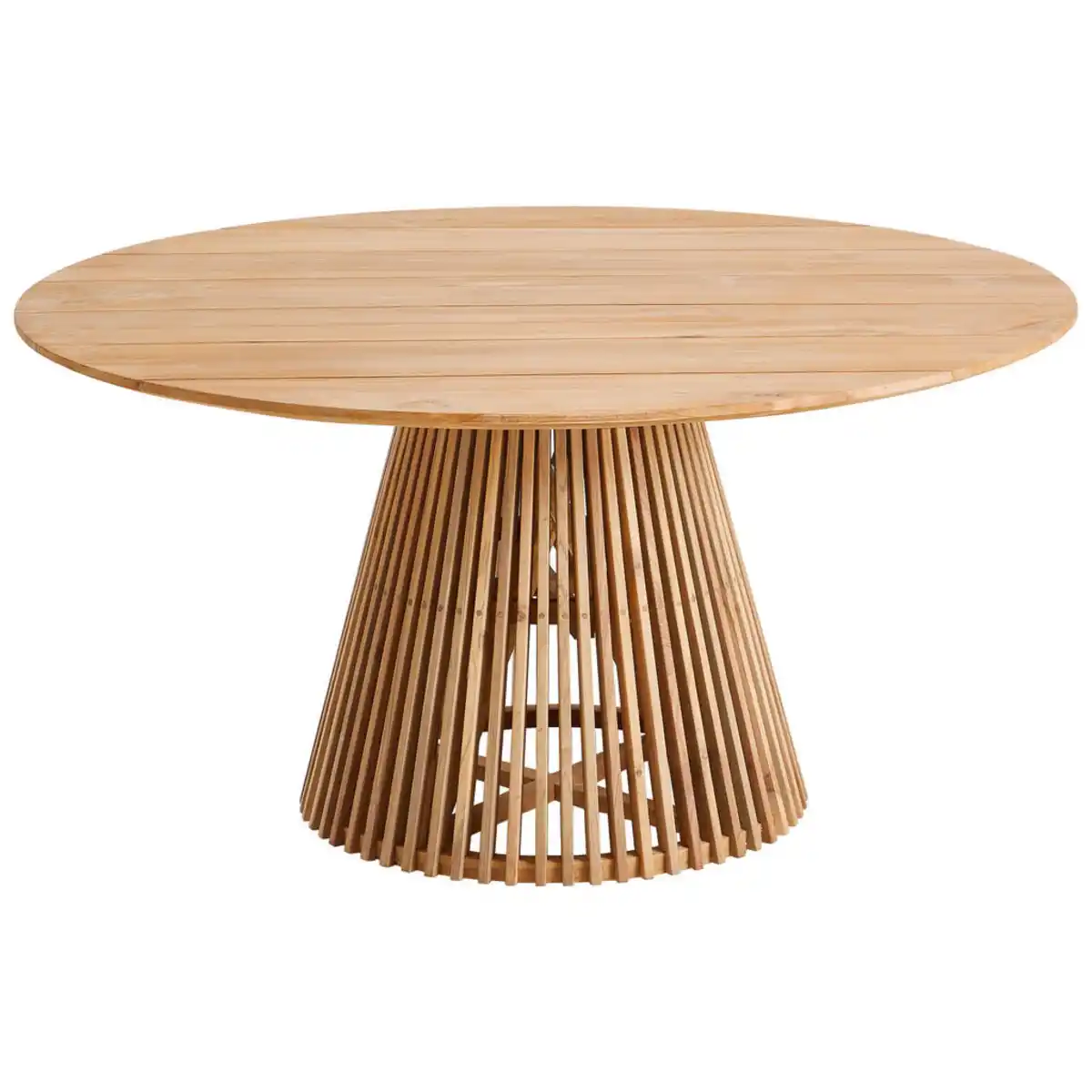 Bild 1 von Amatio Gartentisch, Teak, Holz, Teakholz, Hartholz, rund, Säule, rund, 150x78x150 cm, Gartenmöbel, Gartentische, Gartentische