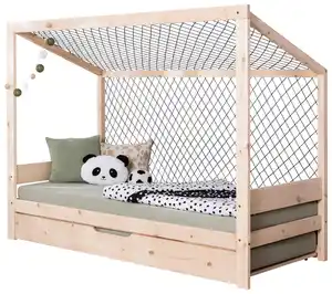 Ausziehbett Fußball Holz ca. 90x200 cm, Naturfarben