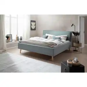 Livetastic Polsterbett Frieda, Hellblau, Textil, Esche, 140x200 cm, Reach, Goldenes M, Schlafzimmer, Betten, Polsterbetten