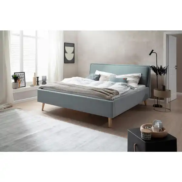 Bild 1 von Livetastic Polsterbett Frieda, Hellblau, Textil, Esche, 140x200 cm, Reach, Goldenes M, Schlafzimmer, Betten, Polsterbetten