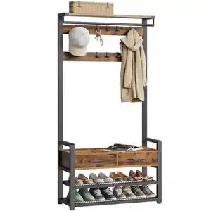 Mid.you Garderobe, Dunkelbraun, Holzwerkstoff, 80.4x181.6x30 cm, Garderobe, Garderoben-Sets & Serien