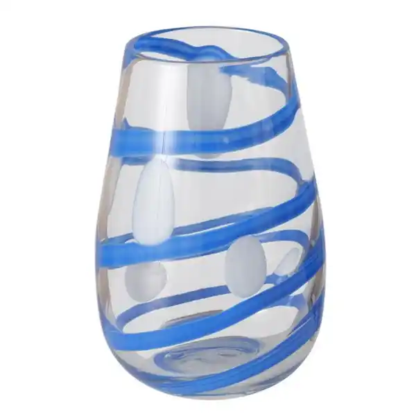 Bild 1 von Boltze Home Vase, Blau, Weiß, Glas, rund, 22 cm, zum Stellen, Dekoration, Vasen, Glasvasen