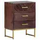 Bild 1 von Landscape Kommode, Braun, Holz, Mangoholz, massiv, 3 Schubladen, 45x60x33 cm, Garderobe, Garderoben Kommoden