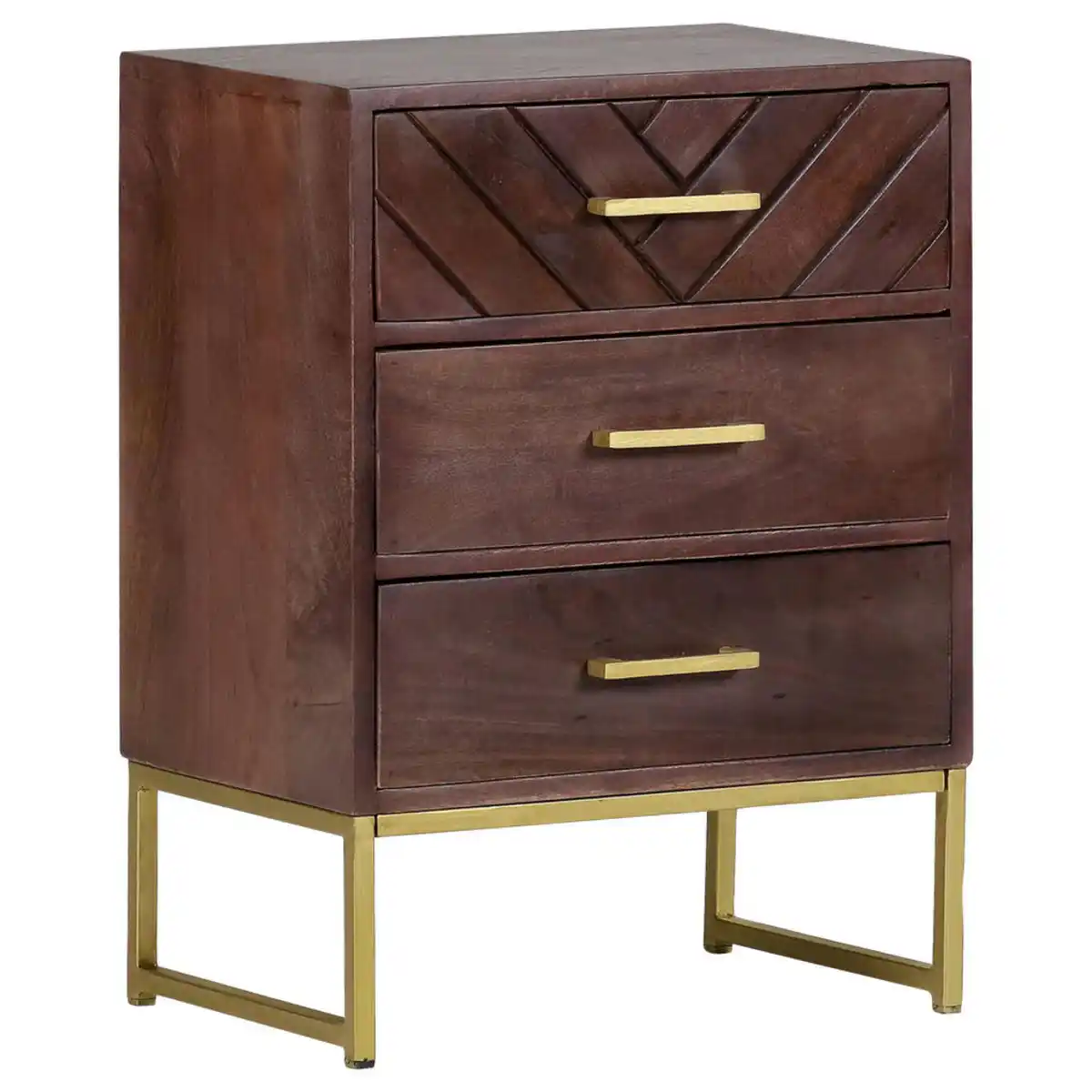 Bild 1 von Landscape Kommode, Braun, Holz, Mangoholz, massiv, 3 Schubladen, 45x60x33 cm, Garderobe, Garderoben Kommoden