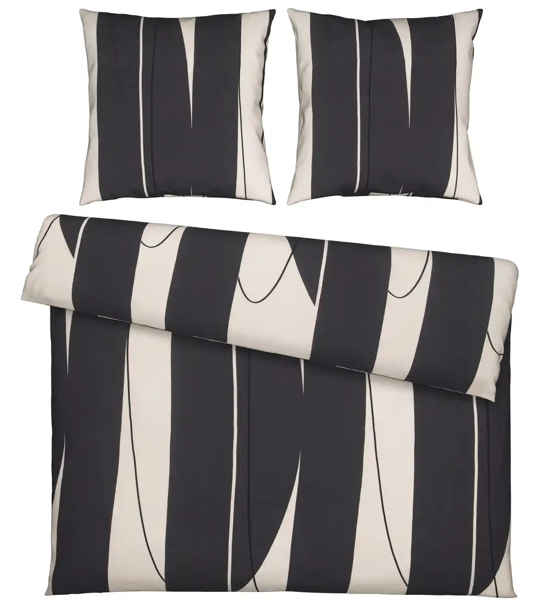 Bild 1 von Bettwäsche Abstract XXL Schwarz/Weiß ca. 200x200cm, Schwarz, Weiß