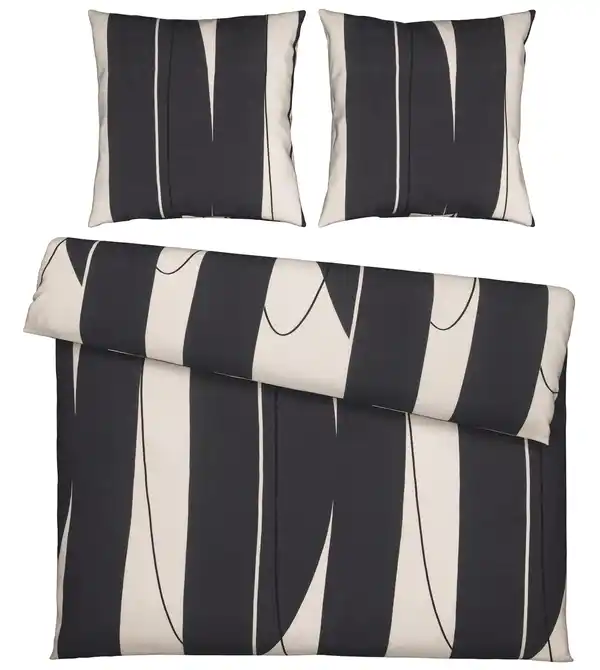 Bild 1 von Bettwäsche Abstract XXL Schwarz/Weiß ca. 200x200cm, Schwarz, Weiß