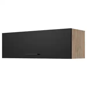 FlexWell Küchenoberschrank, Eiche, Schwarz, Metall, 100x32x32 cm, Made in Germany, Zusatzausstattung erhältlich, hängend, Küchen, Küchenmöbel, Küchenschränke, Küchenoberschränke