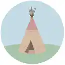 Bild 1 von Babywanddeko Haus der Indianer, Beige, Metall, 3 cm, Babymöbel, Kinderzimmer-Deko, Babyzimmer Wanddeko