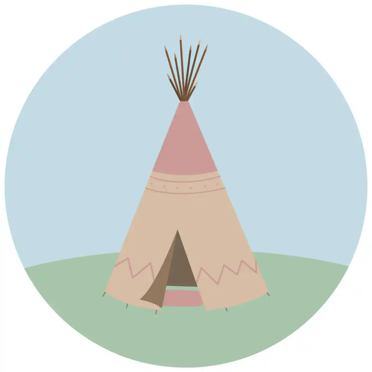 Bild 1 von Babywanddeko Haus der Indianer, Beige, Metall, 3 cm, Babymöbel, Kinderzimmer-Deko, Babyzimmer Wanddeko