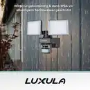 Bild 4 von LUXULA LED Strahler Fluter 2x15W 3200lm 4000K Neutralweiß Bewegungsmelder 2 Köpfe IP54