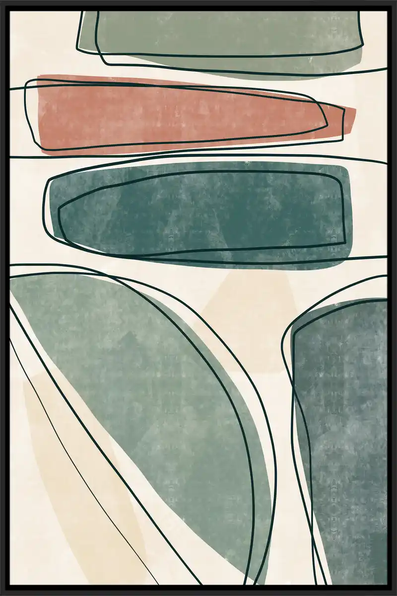 Bild 1 von Keilrahmenbild Denise ca. 60x90cm, Grün, Schwarz, Beige