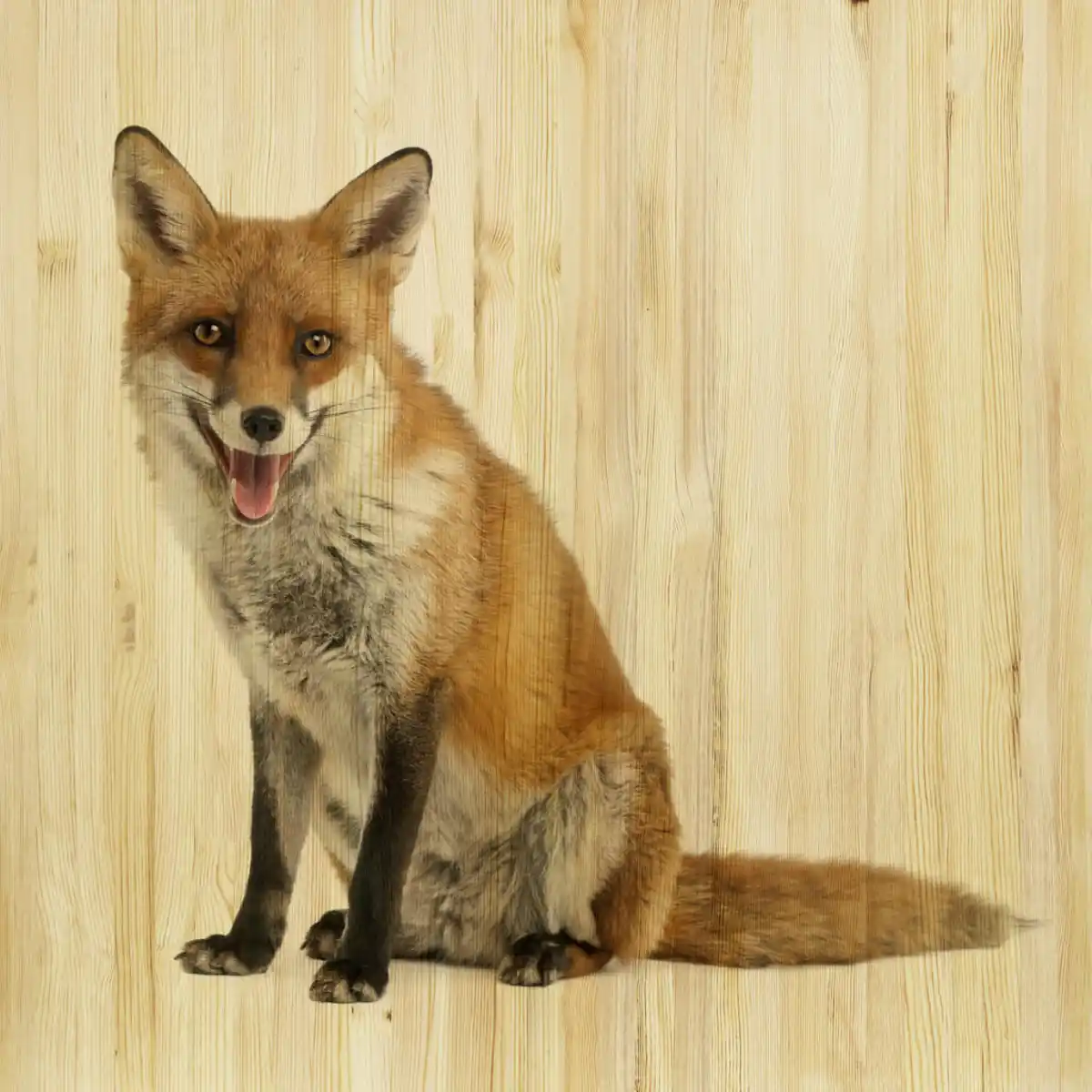 Bild 1 von Babywanddeko Felix Fuchs, Mehrfarbig, Holz, Birke, 40x40x3 cm, Babymöbel, Kinderzimmer-Deko, Babyzimmer Wanddeko