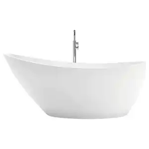 Novel Badewanne Chloe, Weiß, Stein, 165x70.5x70 cm, Made in Italy, optimale Wärme- und Schallisolation, Badezimmer, Baden & Duschen, Badewannen