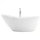 Bild 1 von Novel Badewanne Chloe, Weiß, Stein, 165x70.5x70 cm, Made in Italy, optimale Wärme- und Schallisolation, Badezimmer, Baden & Duschen, Badewannen
