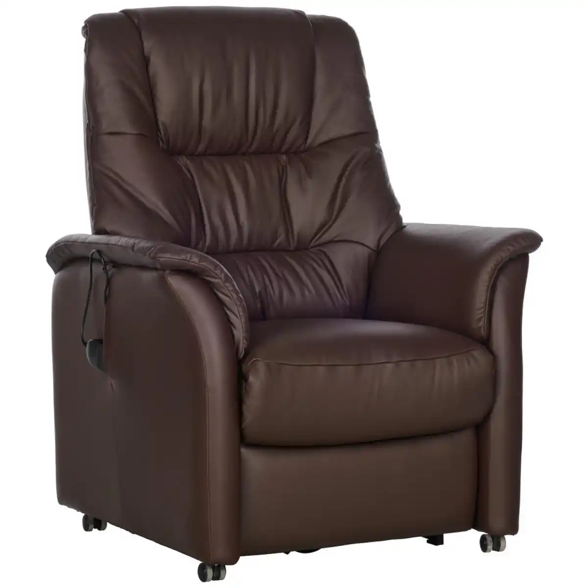 Bild 1 von Welnova Fernsehsessel, Dunkelbraun, Leder, Kombination Echtleder/Lederlook, 85x110x85 cm, Made in EU, Relaxfunktion, Aufstehhilfe, Wohnzimmer, Sessel, Fernsehsessel