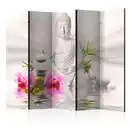 Bild 1 von artgeist Paravent, Pink, Hellgrau, Holz, Textil, Kiefer, massiv, Buddha, 225x172x3 cm, Motiv auf Vorderseite, Wohnzimmer, Raumteiler & Paravents, Paravents