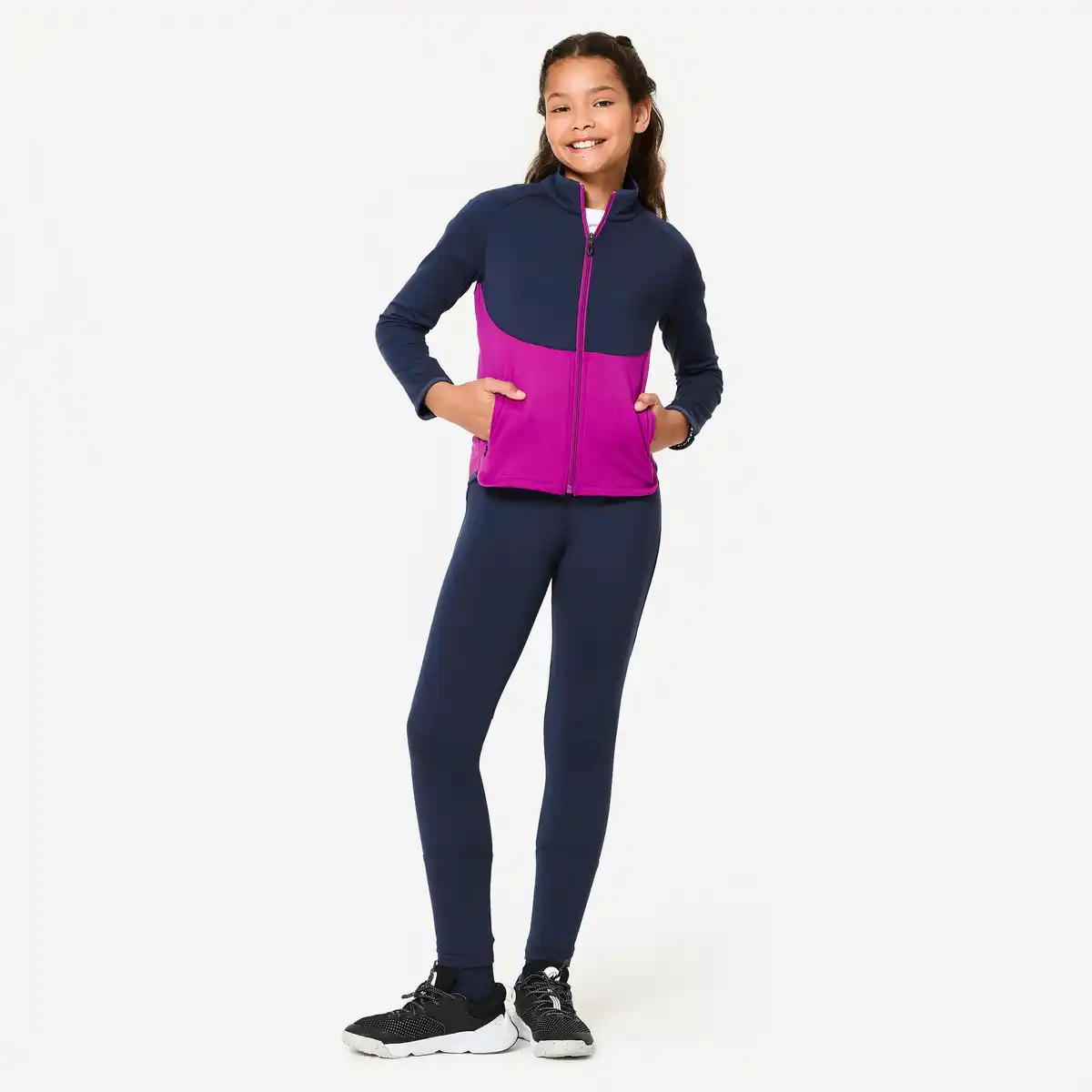 Bild 1 von DECATHLON Trainingsanzug Kinder atmungsaktiv - blau/lila