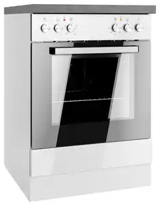 Herdumbauschrank Monza ca. 60x86 cm Weiß/Grau, Grau, Weiß, Weiß Hochglanz