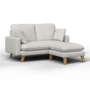 Ecksofa Illa Hellgrau Webstoff, Hellgrau