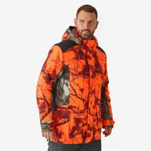 SOLOGNAC Jagdjacke 500 3-in-1 Treib- und Drückjagd warm wasserdicht Treemetic orange