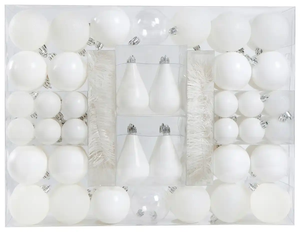 Bild 1 von Christbaumkugel-Set Joy Weiß, Weiß