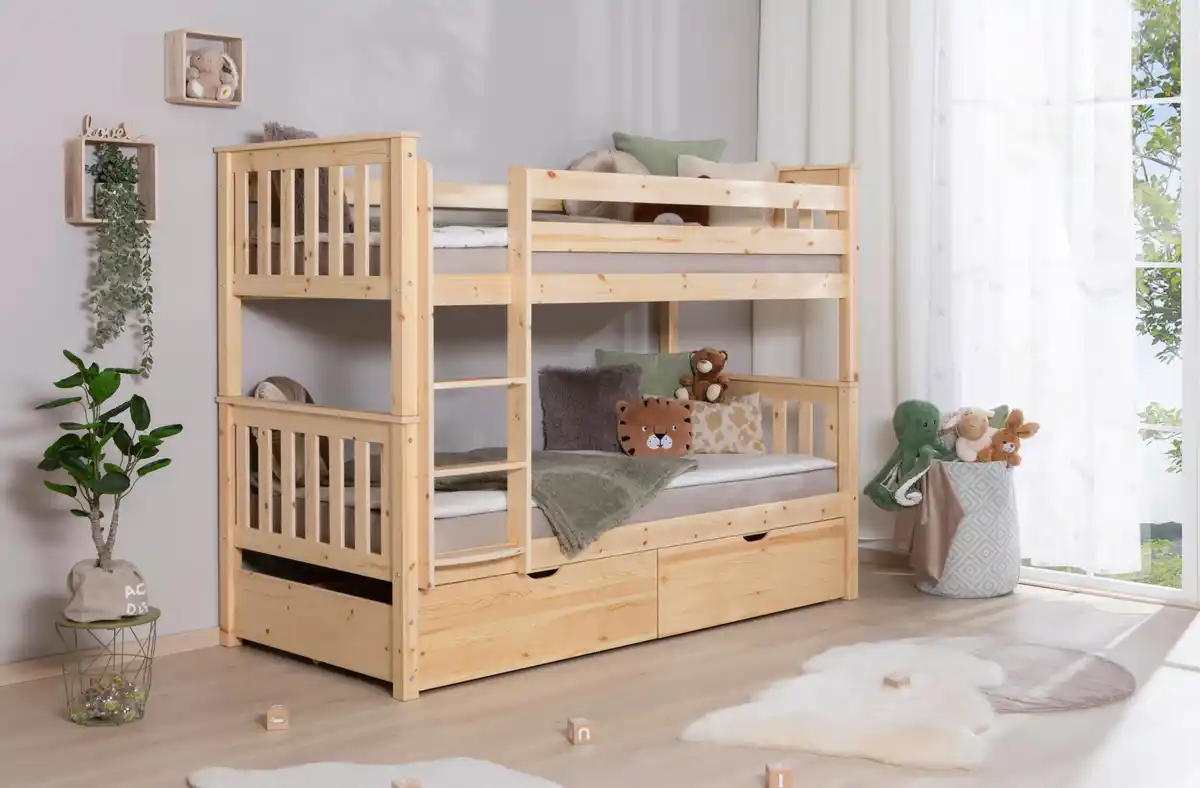 Bild 1 von Etagenbett Holz Sammy ca. 90x200 cm, Naturfarben